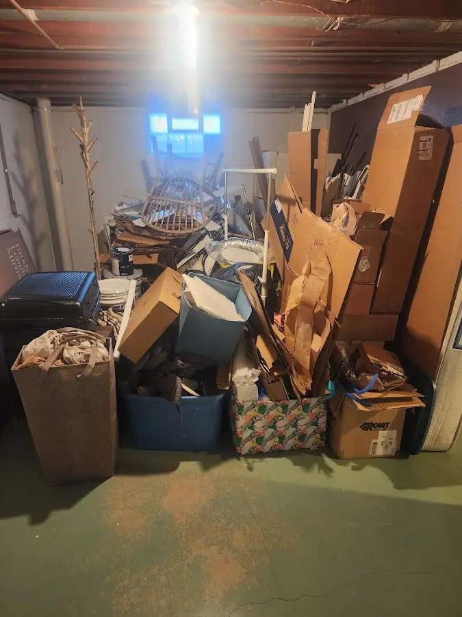 Roll-off dumpster container at job site for Roll Off Dumpster Rental in Sayre